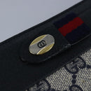 GUCCI GG Supreme Sherry Line Shoulder Bag PVC Navy Gold Auth 98968-9
