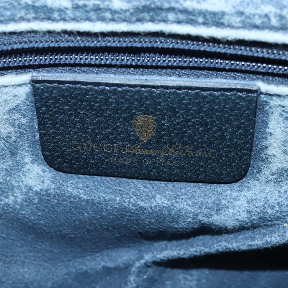 GUCCI GG Supreme Sherry Line Shoulder Bag PVC Navy Gold Auth 98968