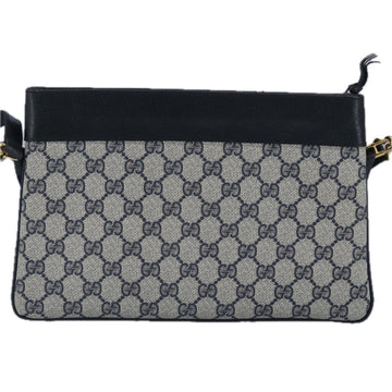 GUCCI GG Supreme Sherry Line Shoulder Bag PVC Navy Gold Auth 98968 - 0