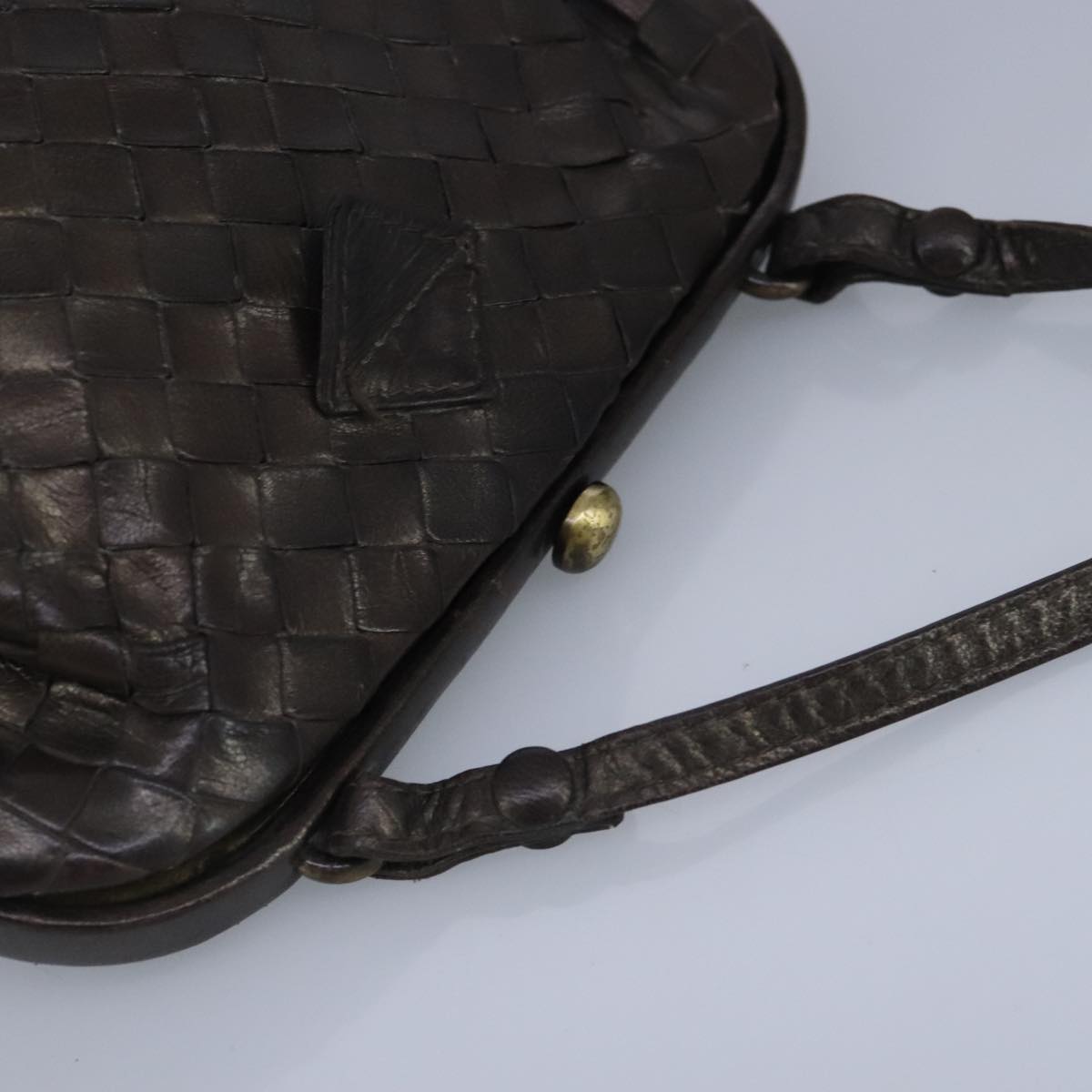 BOTTEGA VENETA INTRECCIATO Shoulder Bag Leather Brown Auth 98970