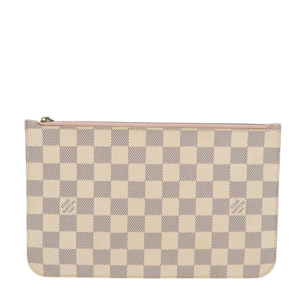 LOUIS VUITTON Damier Azur Neverfull MM Pouch Pouch LV Auth 98972