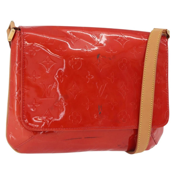 LOUIS VUITTON Monogram Vernis Thompson Street Shoulder Bag Red M91094 Auth 98973
