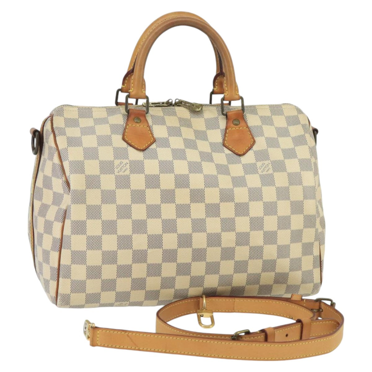 LOUIS VUITTON Damier Azur Speedy Bandouliere 30 Hand Bag 2way N41052 Auth 98985