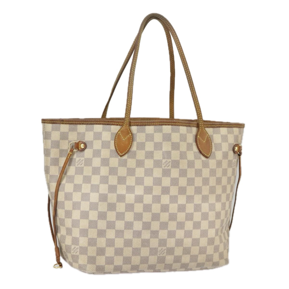 LOUIS VUITTON Damier Azur Neverfull MM Tote Bag N51107 LV Auth 98989