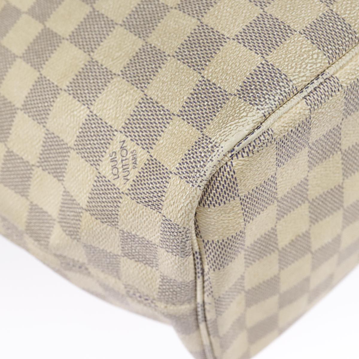 LOUIS VUITTON Damier Azur Neverfull MM Tote Bag N51107 LV Auth 98989