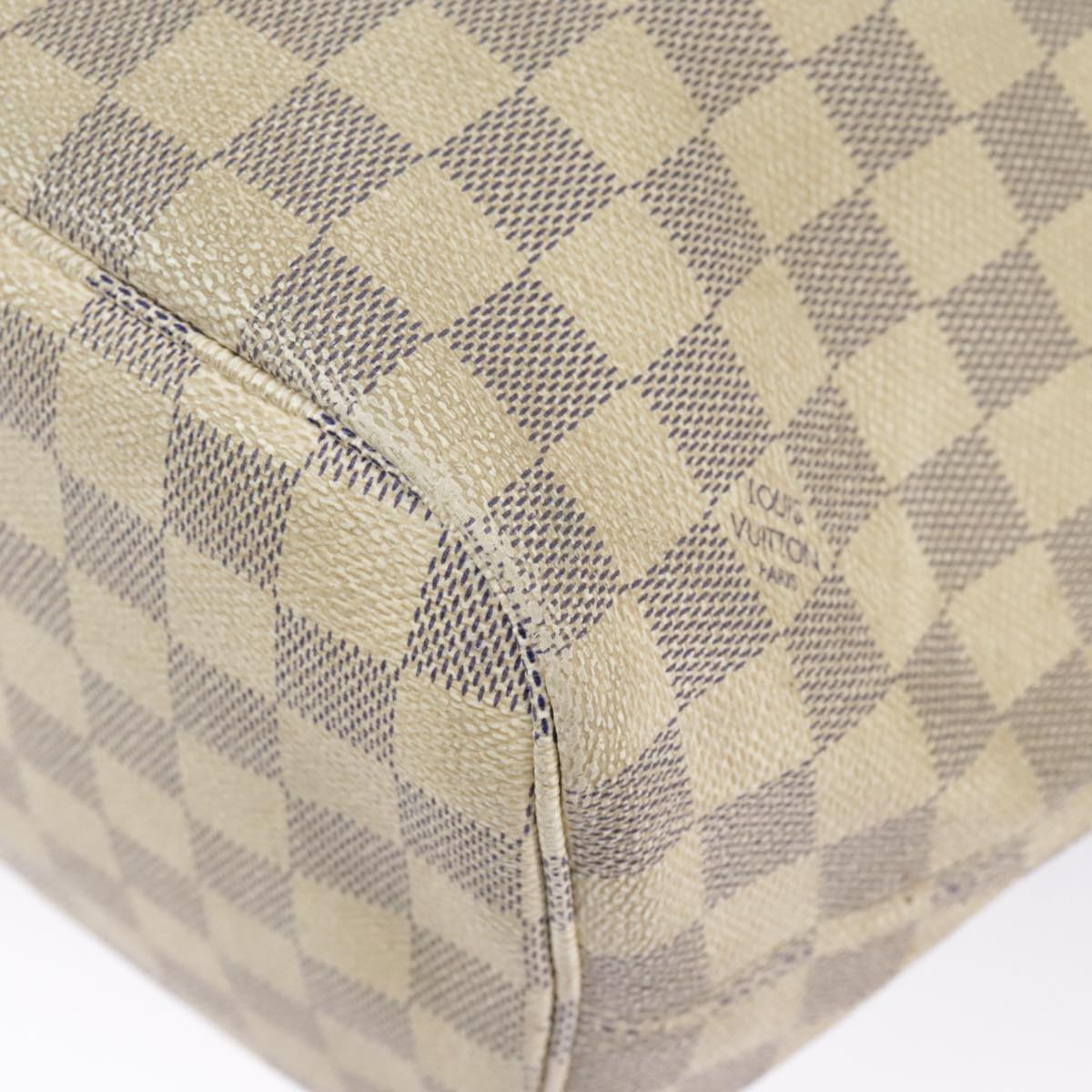 LOUIS VUITTON Damier Azur Neverfull MM Tote Bag N51107 LV Auth 98989