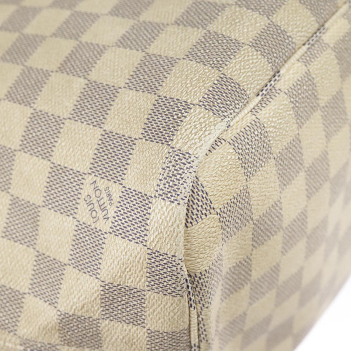 LOUIS VUITTON Damier Azur Neverfull MM Tote Bag N51107 LV Auth 98989