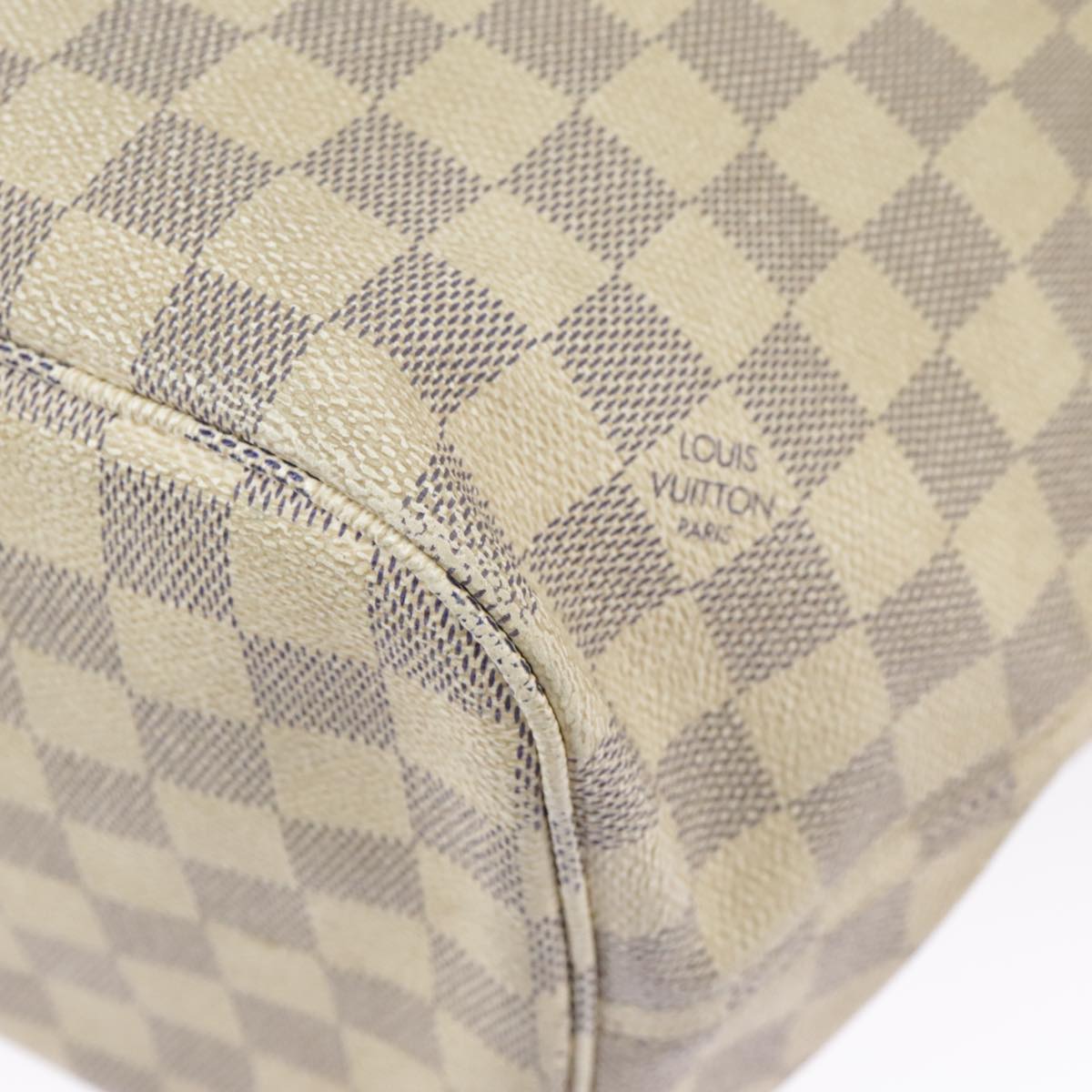 LOUIS VUITTON Damier Azur Neverfull MM Tote Bag N51107 LV Auth 98989