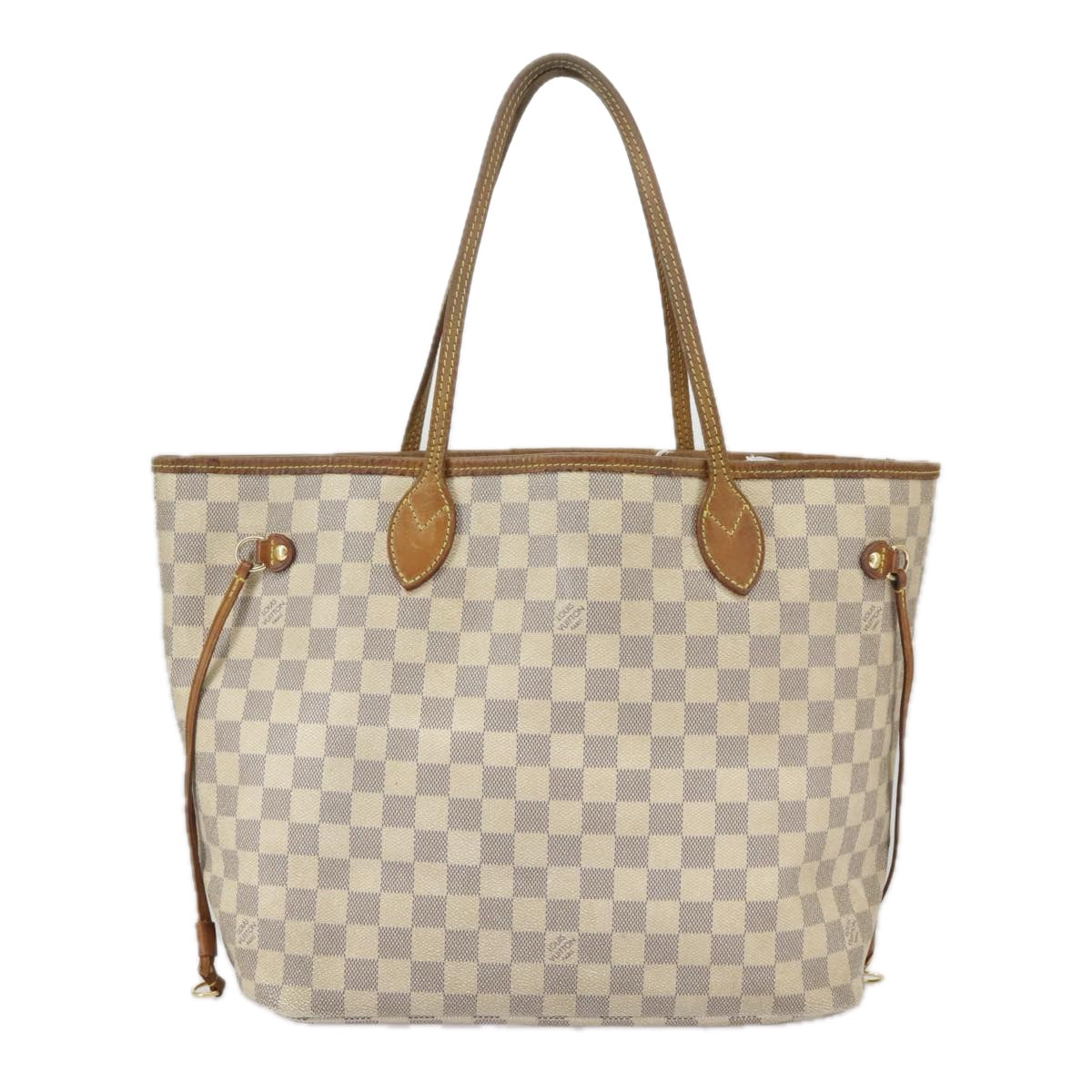 LOUIS VUITTON Damier Azur Neverfull MM Tote Bag N51107 LV Auth 98989