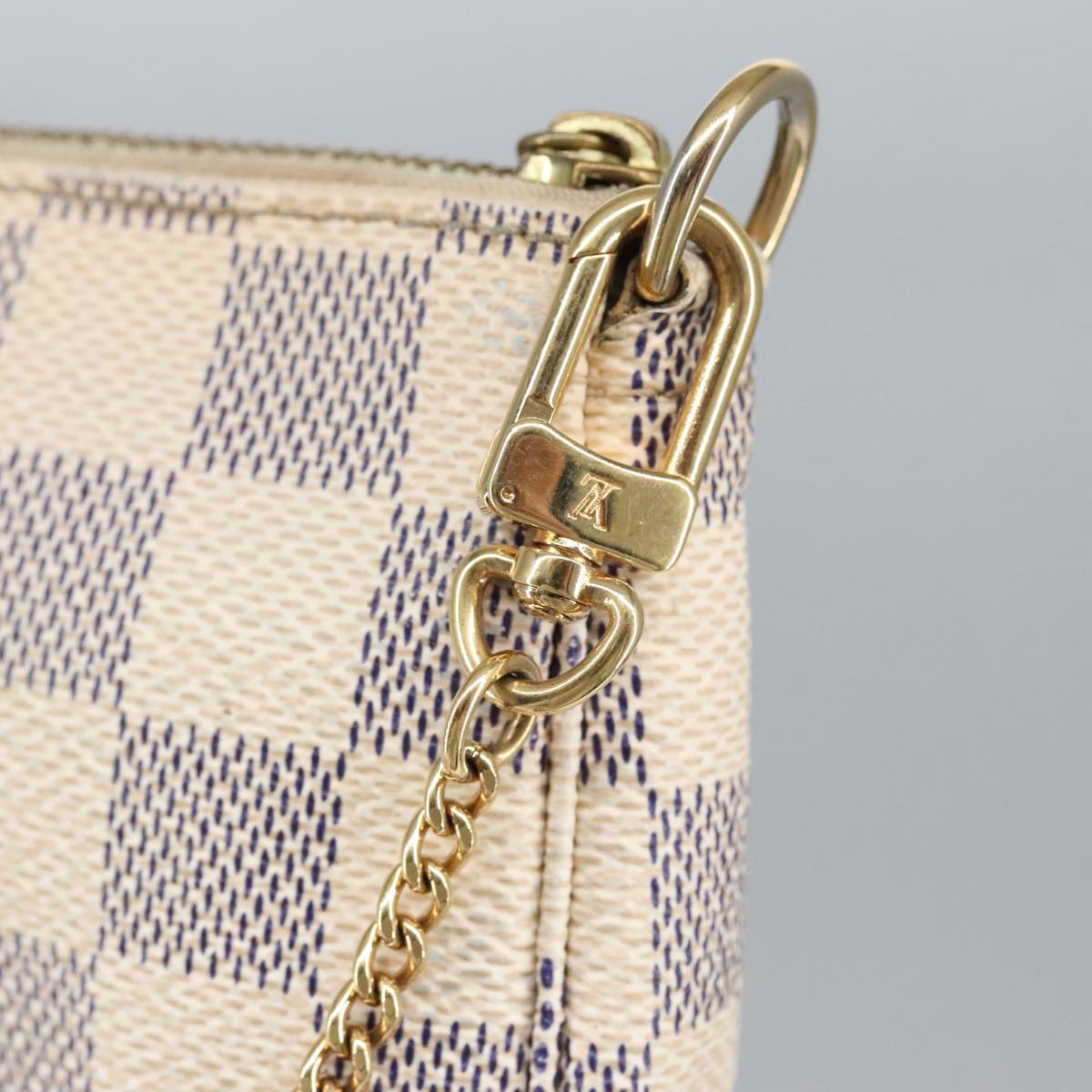 LOUIS VUITTON Damier Azur Mini Pochette Accessoires Pouch N63005 LV Auth 99009