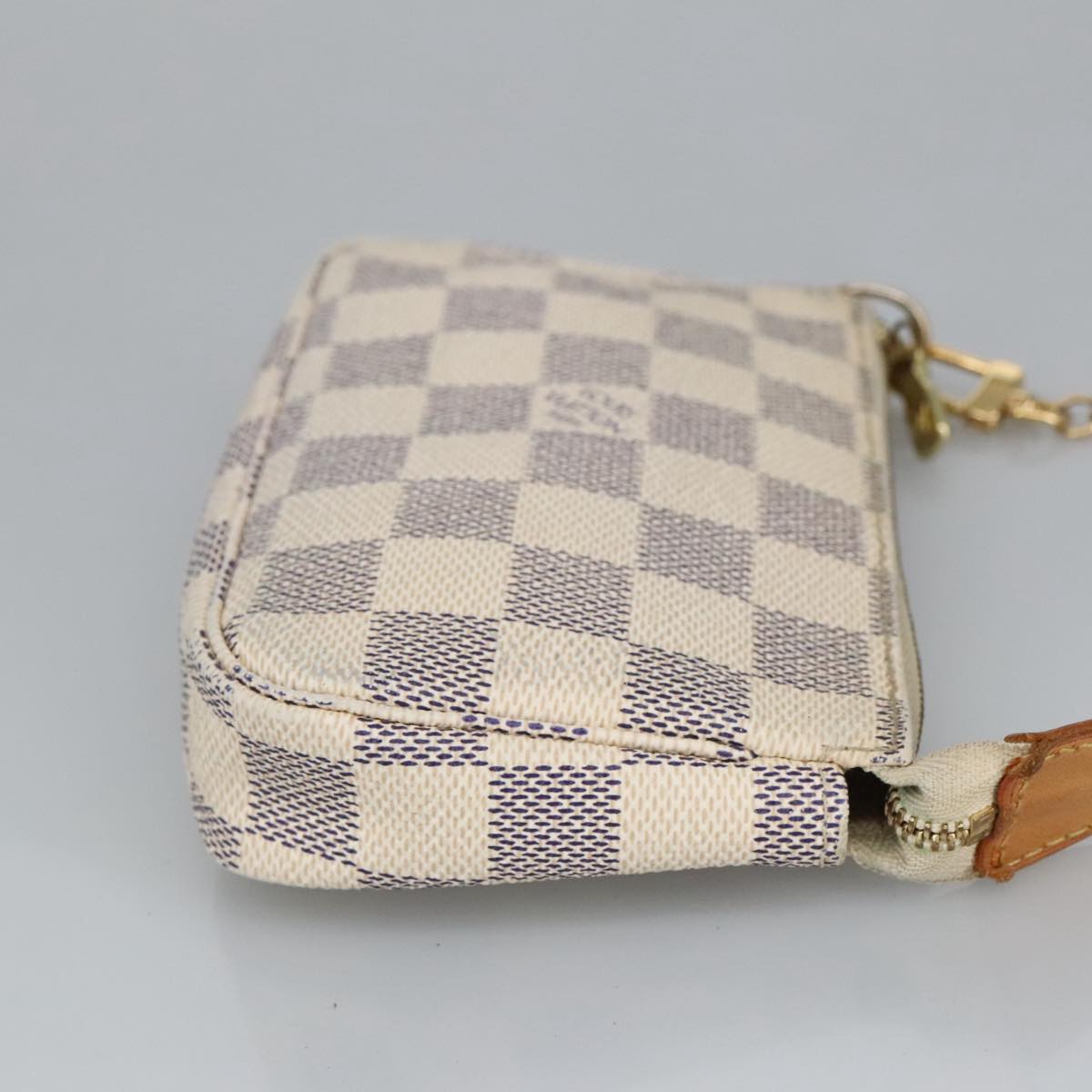 LOUIS VUITTON Damier Azur Mini Pochette Accessoires Pouch N63005 LV Auth 99009