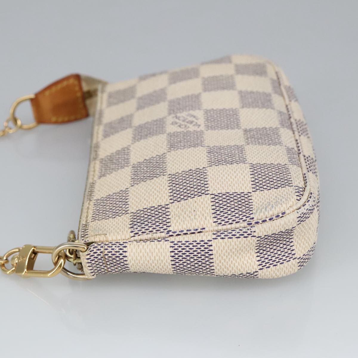 LOUIS VUITTON Damier Azur Mini Pochette Accessoires Pouch N63005 LV Auth 99009