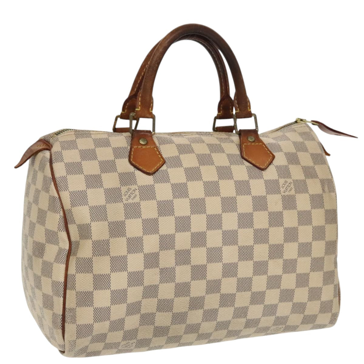 LOUIS VUITTON Damier Azur Speedy 30 Hand Bag N41533 LV Auth 99013