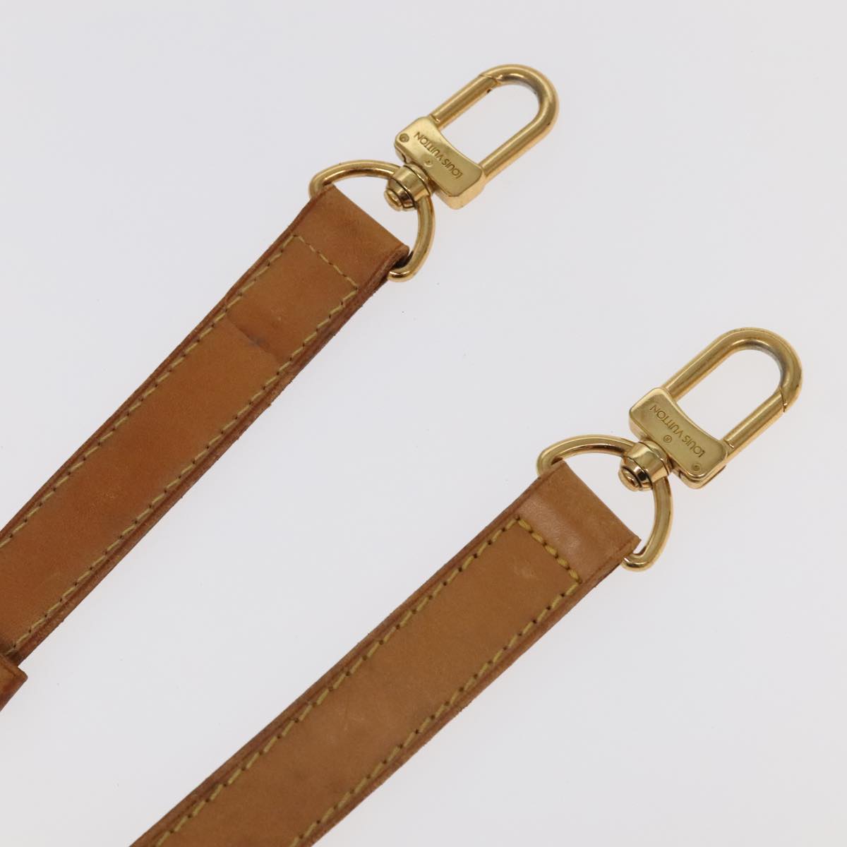 LOUIS VUITTON Adjustable Shoulder Strap Leather 31.5""-38.6"" Beige Auth 99049