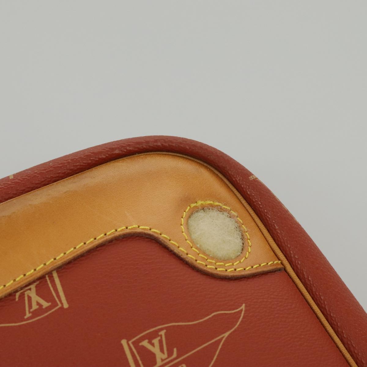 LOUIS VUITTON Cup Calvi Shoulder Bag Red Aboganie M80028 LV Auth 99057