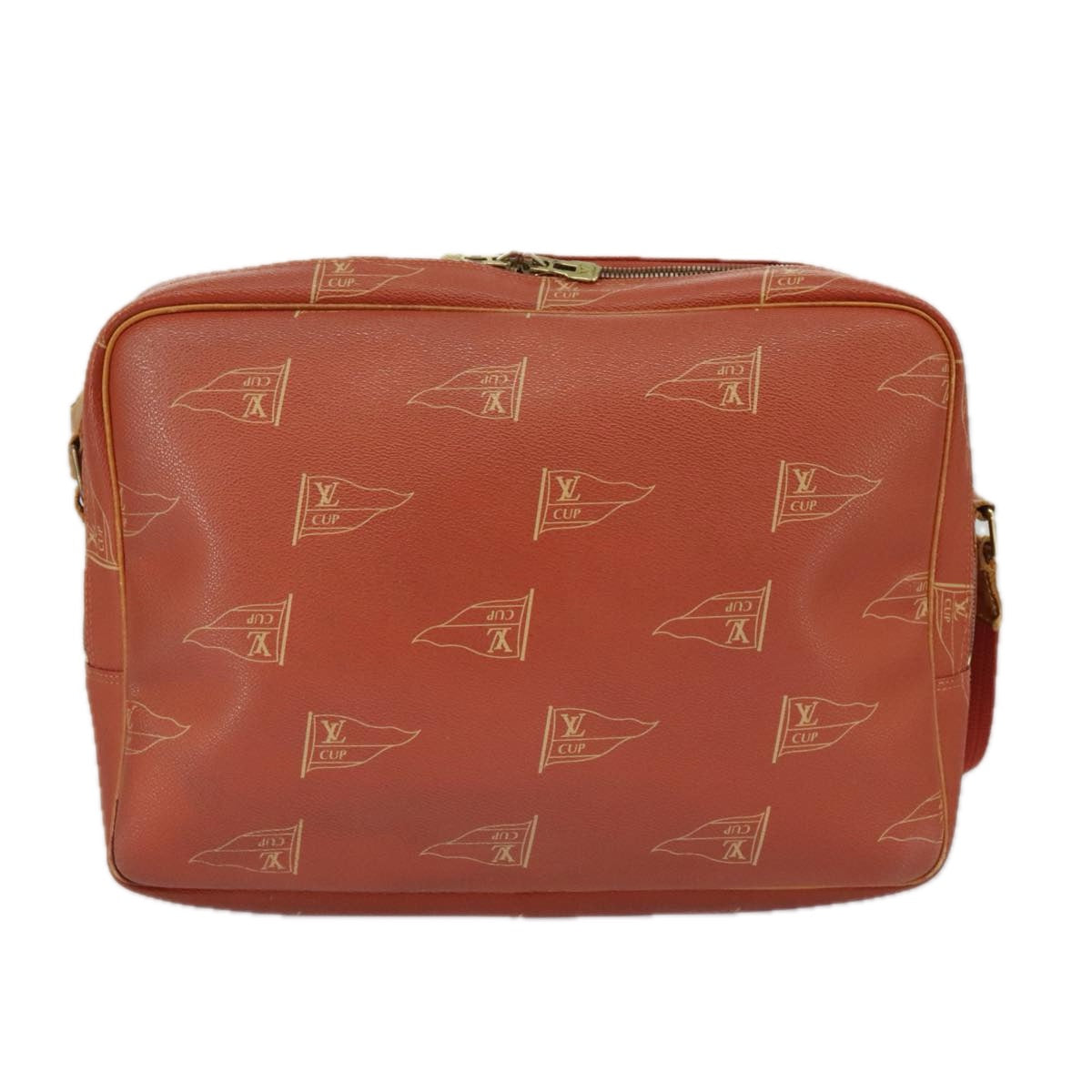 LOUIS VUITTON Cup Calvi Shoulder Bag Red Aboganie M80028 LV Auth 99057