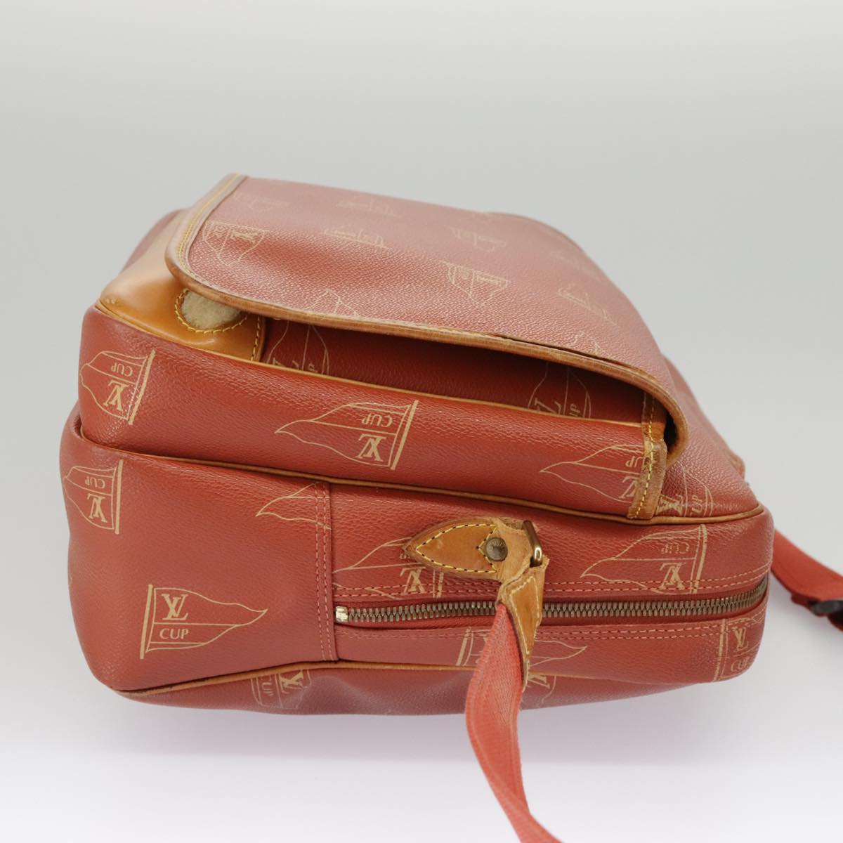 LOUIS VUITTON Cup Calvi Shoulder Bag Red Aboganie M80028 LV Auth 99057