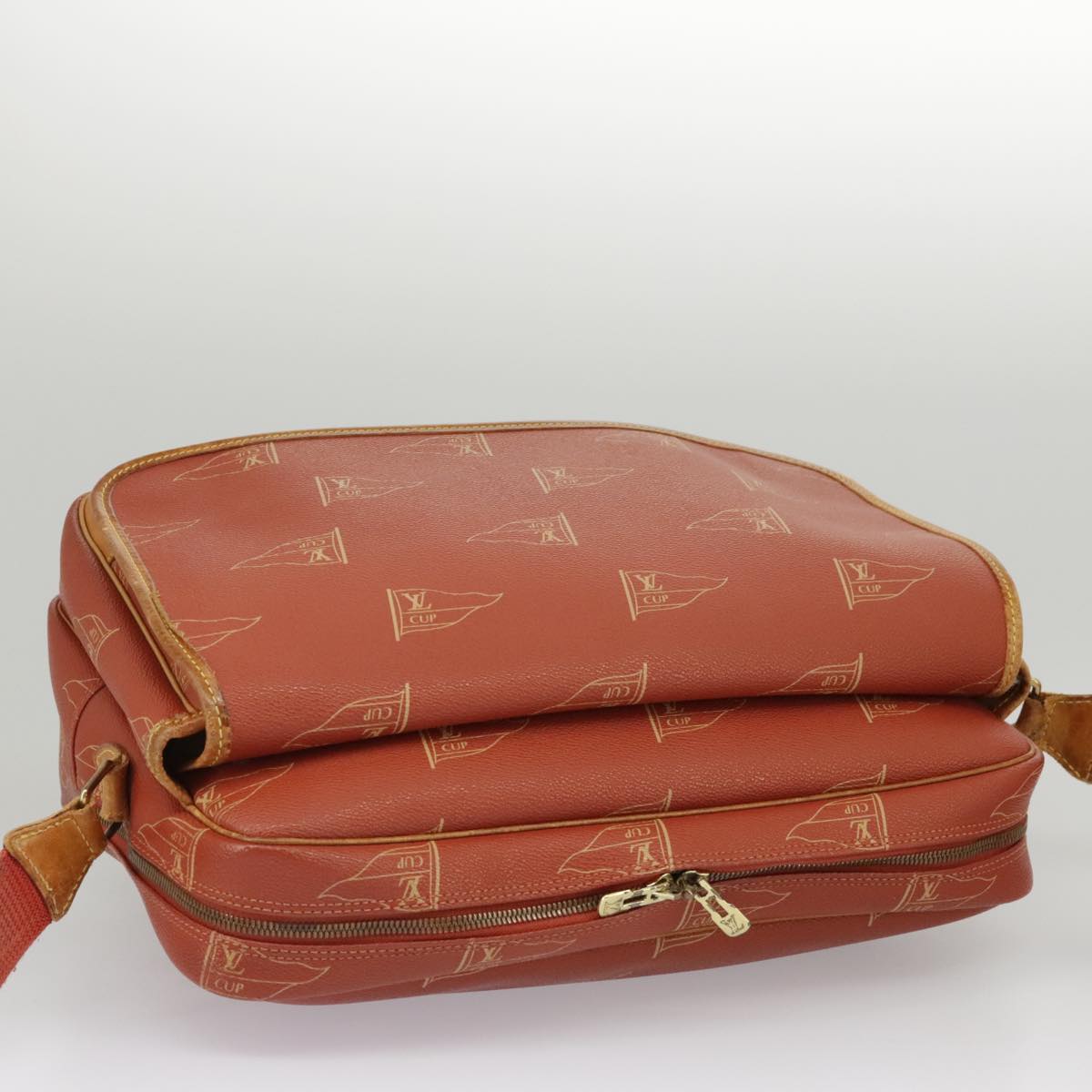 LOUIS VUITTON Cup Calvi Shoulder Bag Red Aboganie M80028 LV Auth 99057