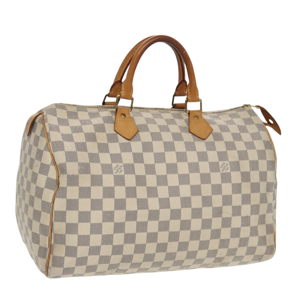 LOUIS VUITTON Damier Azur Speedy 35 Hand Bag N41535 LV Auth 99113