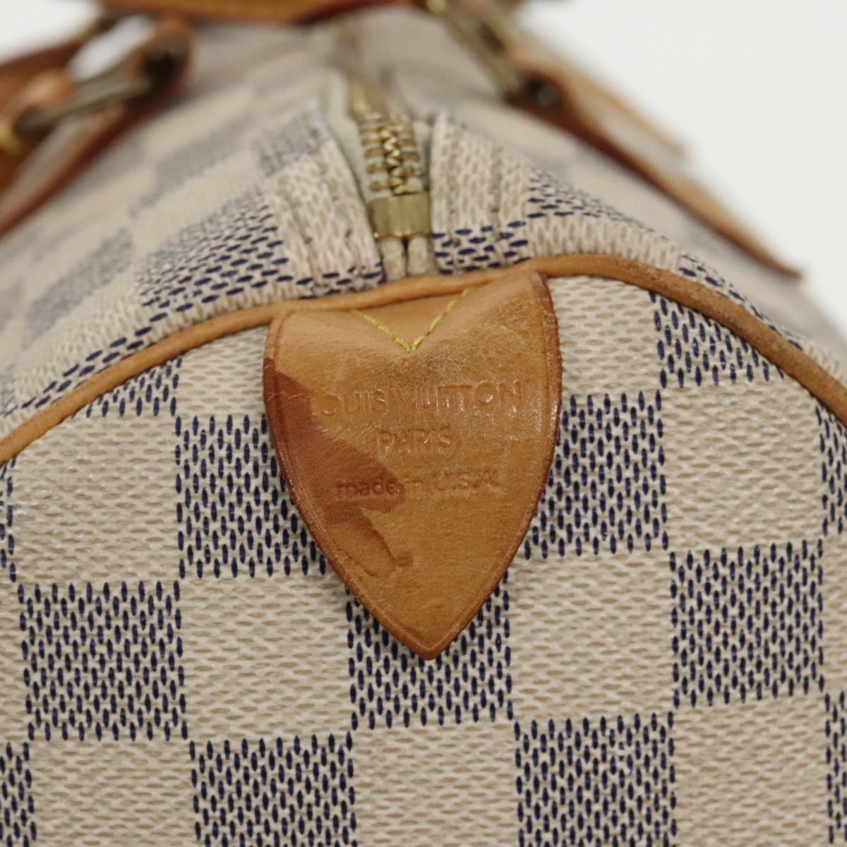 LOUIS VUITTON Damier Azur Speedy 35 Hand Bag N41535 LV Auth 99113