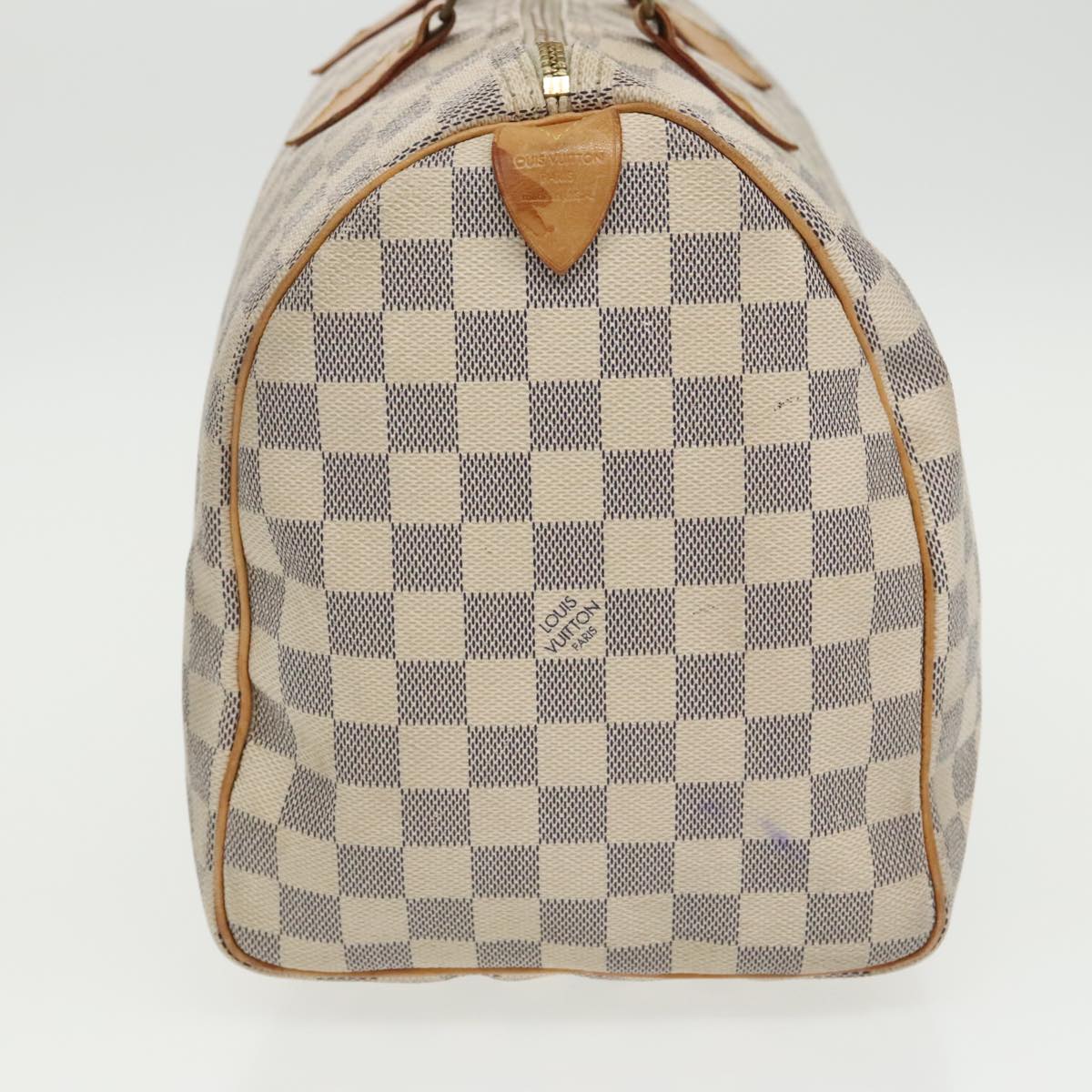 LOUIS VUITTON Damier Azur Speedy 35 Hand Bag N41535 LV Auth 99113