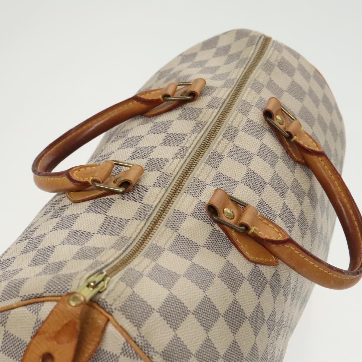 LOUIS VUITTON Damier Azur Speedy 35 Hand Bag N41535 LV Auth 99113