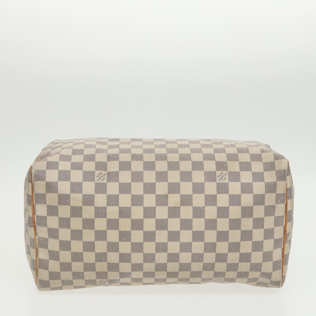 LOUIS VUITTON Damier Azur Speedy 35 Hand Bag N41535 LV Auth 99113