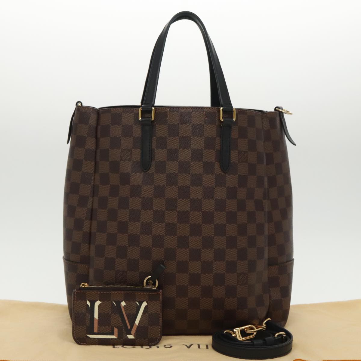 LOUIS VUITTON Damier Ebene Belmont NV MM Tote Bag N60294 LV Auth 99118