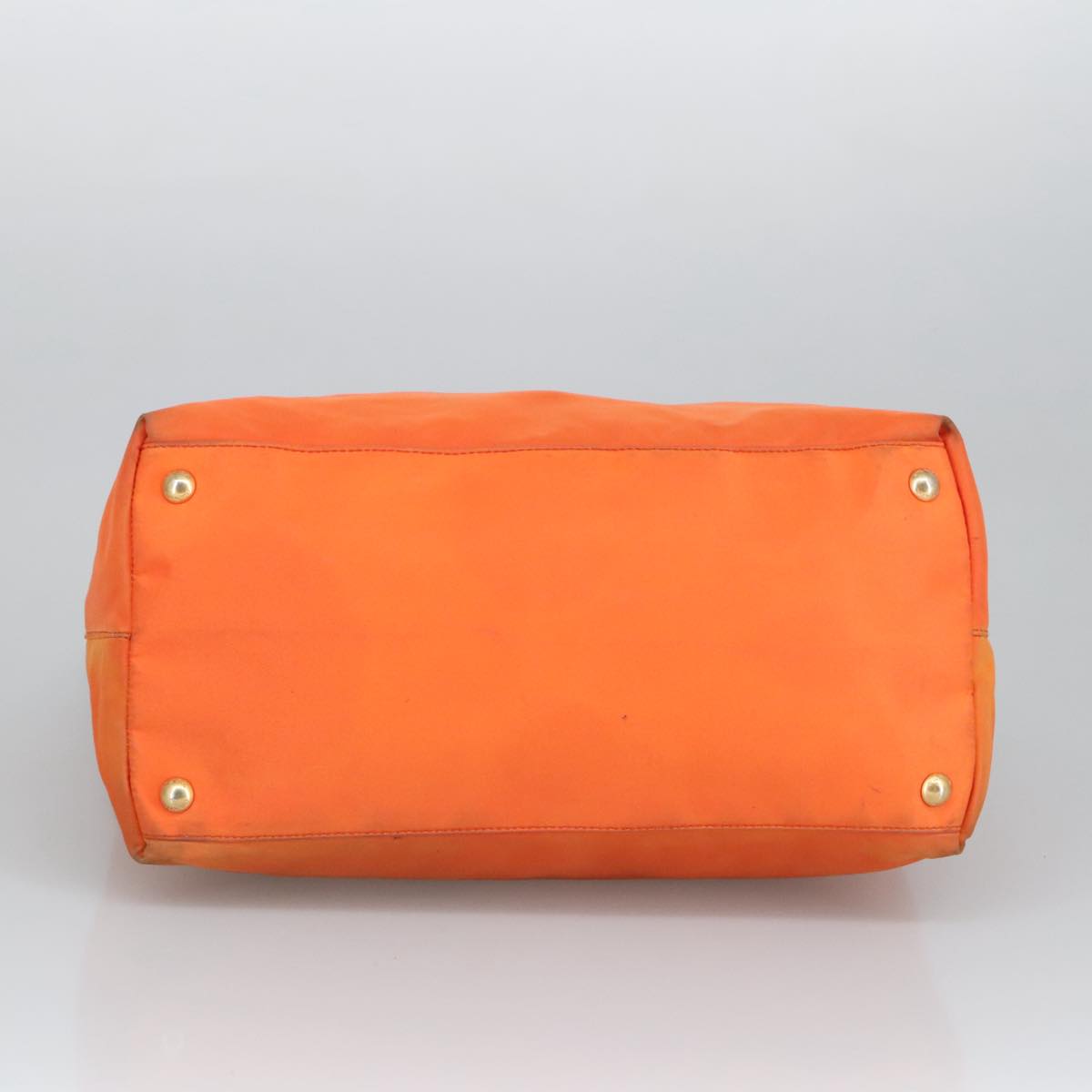 PRADA Hand Bag Nylon Leather 2way Orange Auth 99127