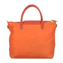 PRADA Hand Bag Nylon Leather 2way Orange Auth 99127-2