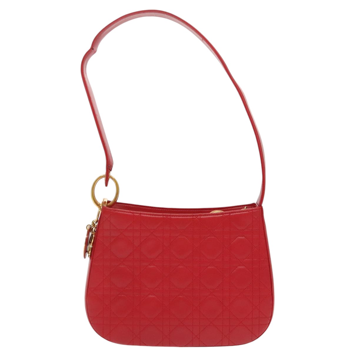 Christian Dior Lady Dior Canage Shoulder Bag Leather Red Auth 99131 - 0