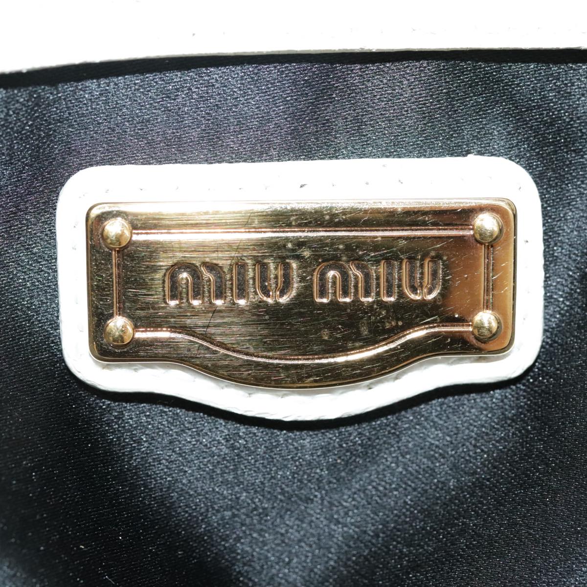 Miu Miu Matelasse Shoulder Bag Enamel White Auth 99132