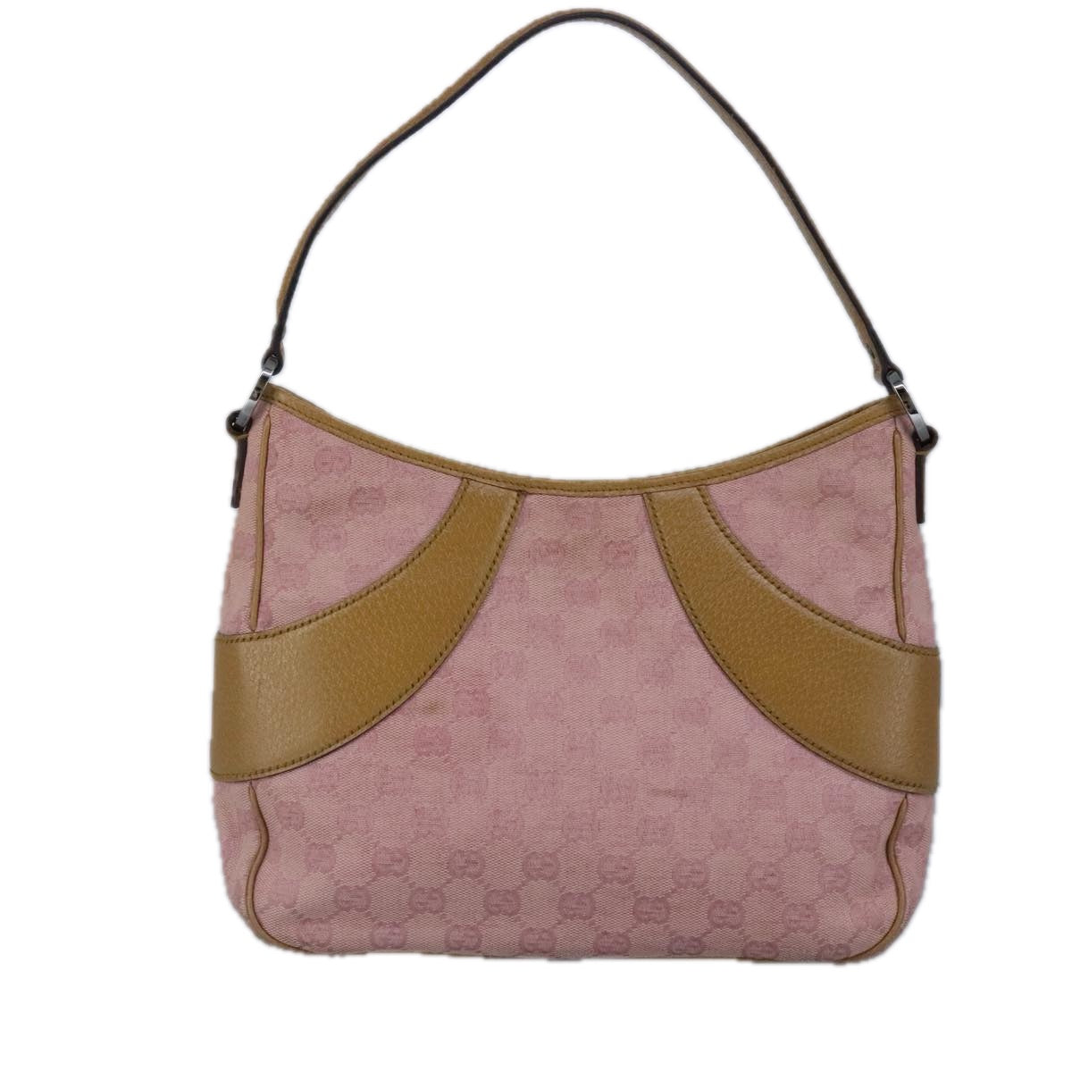 GUCCI GG Canvas Shoulder Bag Pink Beige 113012 Auth 99144 - 0