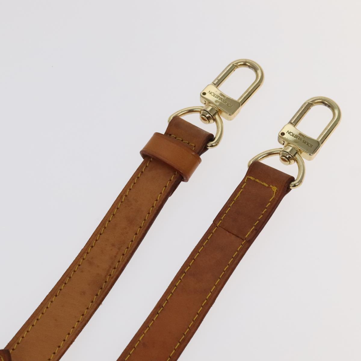 LOUIS VUITTON Adjustable Shoulder Strap Leather 32.7""-40.2"" Beige Auth 99152