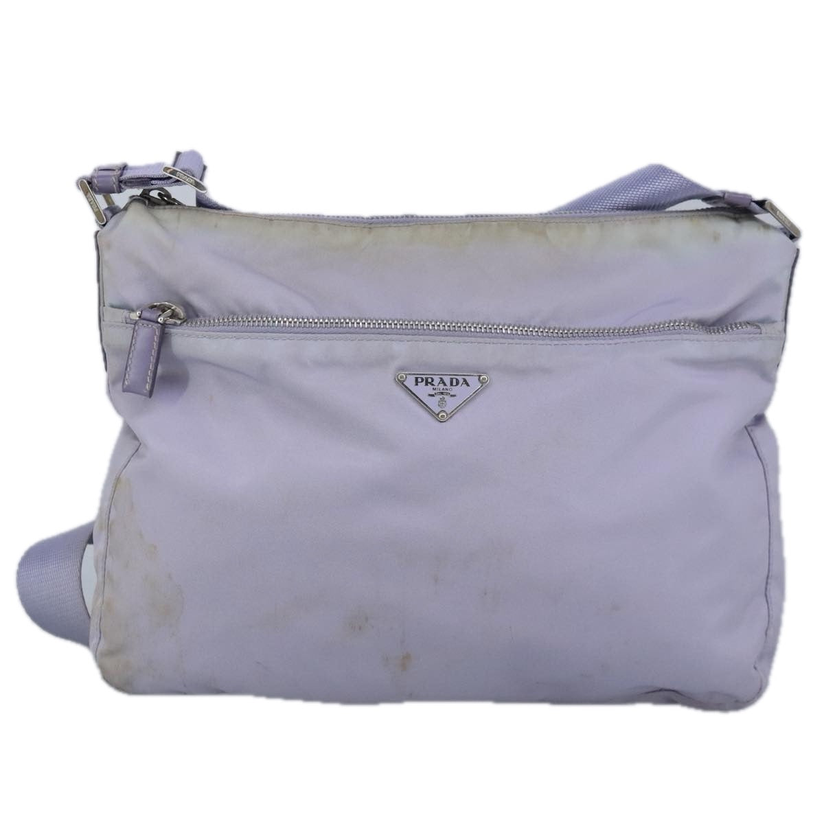 PRADA Shoulder Bag Nylon Purple Silver Auth 99162