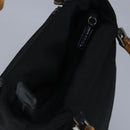 GUCCI Bamboo Hand Bag Nylon 2way Black Silver Auth 99165-6