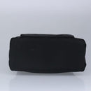 GUCCI Bamboo Hand Bag Nylon 2way Black Silver Auth 99165-5