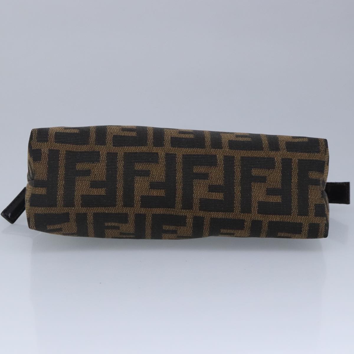 FENDI Zucca Canvas Pouch Brown Black Auth 99170