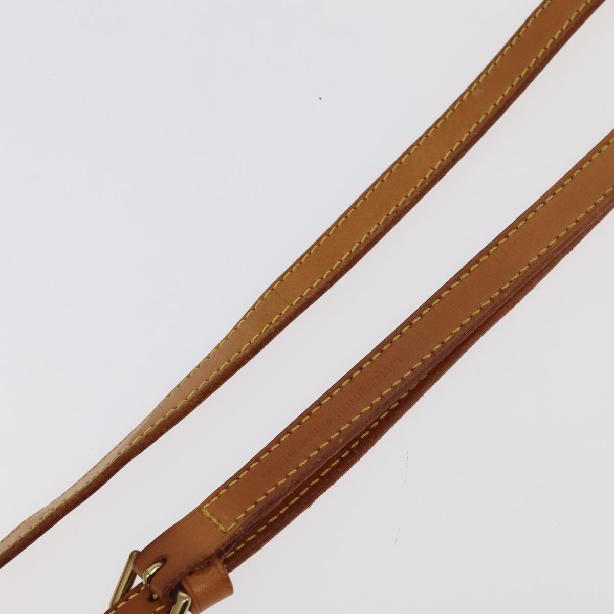 LOUIS VUITTON Adjustable Shoulder Strap Leather 39.8""-46.9"" Beige Auth 99171