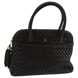 BALLY Hand Bag Leather Brown Auth 99175