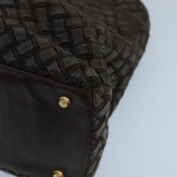 BALLY Hand Bag Leather Brown Auth 99175