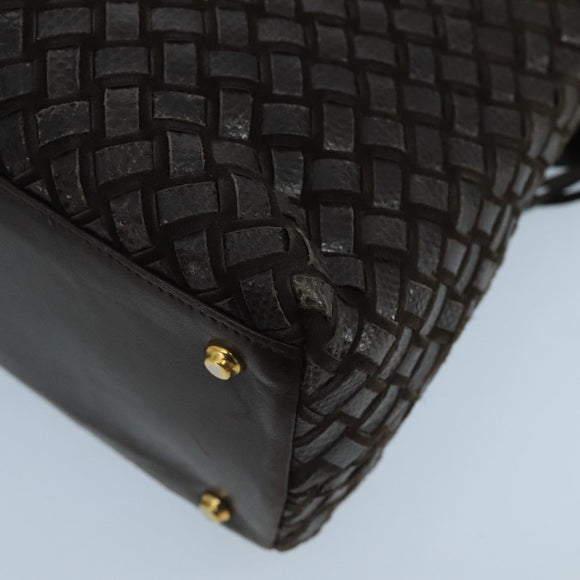 BALLY Hand Bag Leather Brown Auth 99175