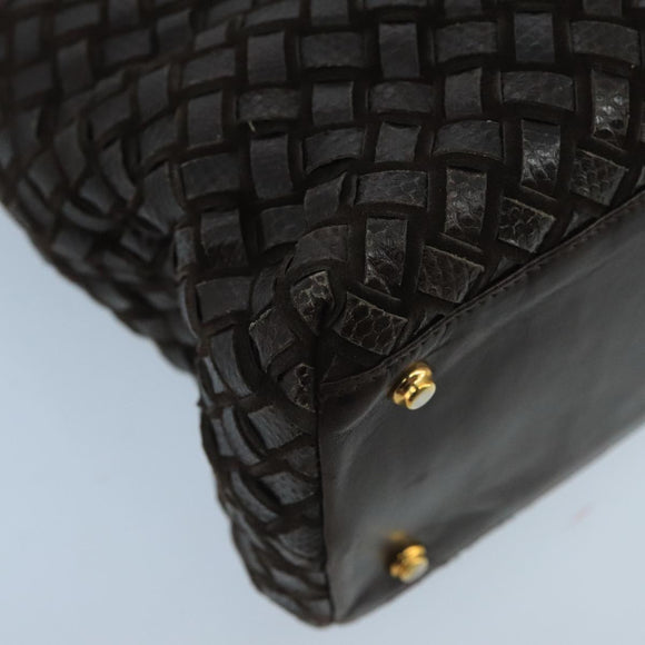 BALLY Hand Bag Leather Brown Auth 99175