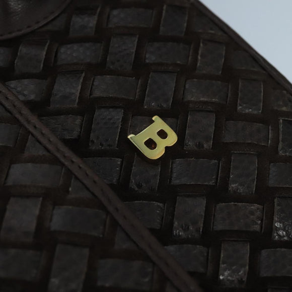 BALLY Hand Bag Leather Brown Auth 99175