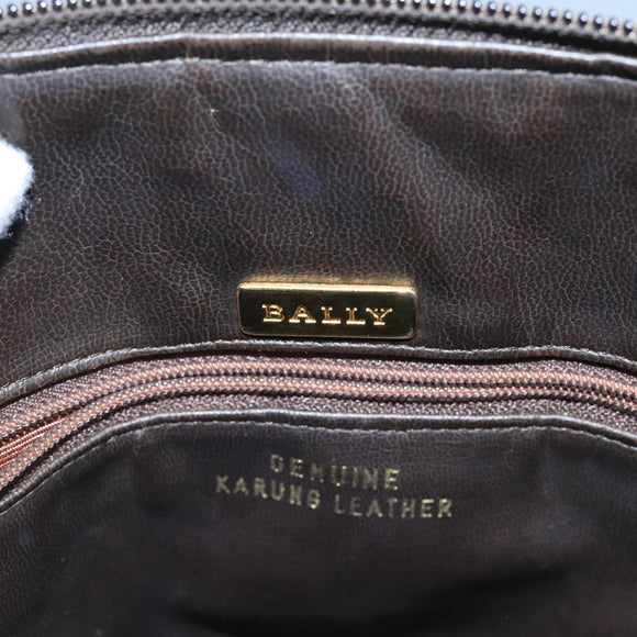 BALLY Hand Bag Leather Brown Auth 99175