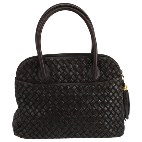 BALLY Hand Bag Leather Brown Auth 99175