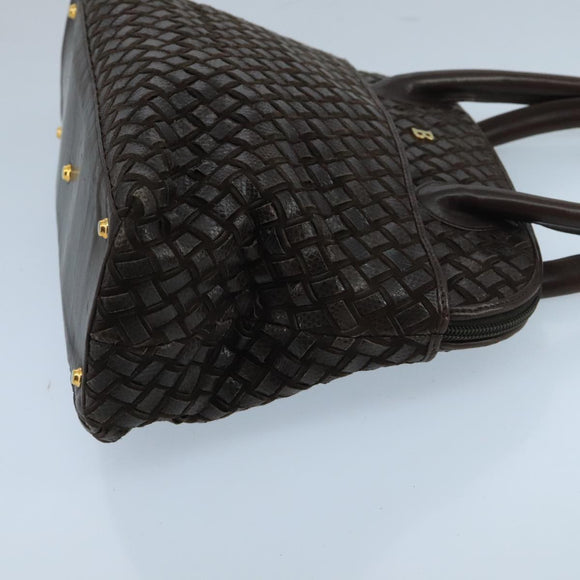 BALLY Hand Bag Leather Brown Auth 99175