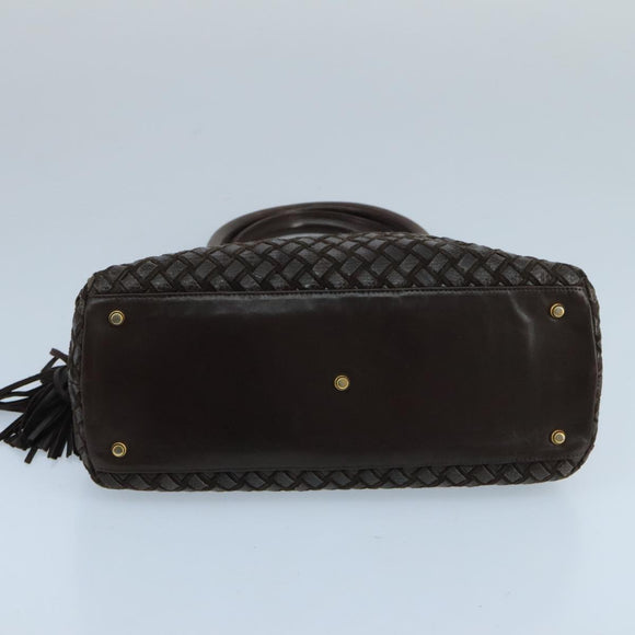 BALLY Hand Bag Leather Brown Auth 99175