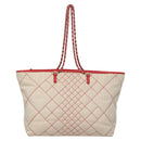 FENDI Zucca Canvas Chain Tote Bag Beige Auth 99179-13