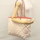 FENDI Zucca Canvas Chain Tote Bag Beige Auth 99179-22
